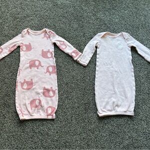 Bundle of 2 Carter’s Baby Girl Newborn Infant Sleeping Gown